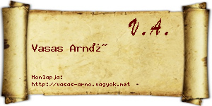 Vasas Arnó névjegykártya